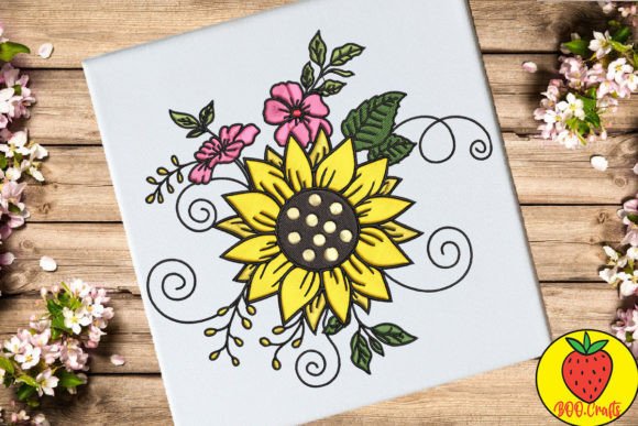 Beautiful Sunflowers and Leaves