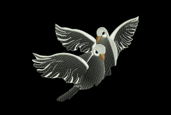 Doves of Peace: A Tender Embroidery Design for Meaningful Gifts