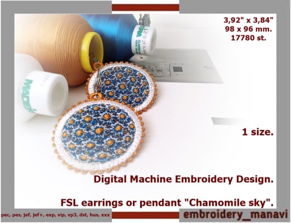 FSL Earrings or Pendant Chamomile Sky