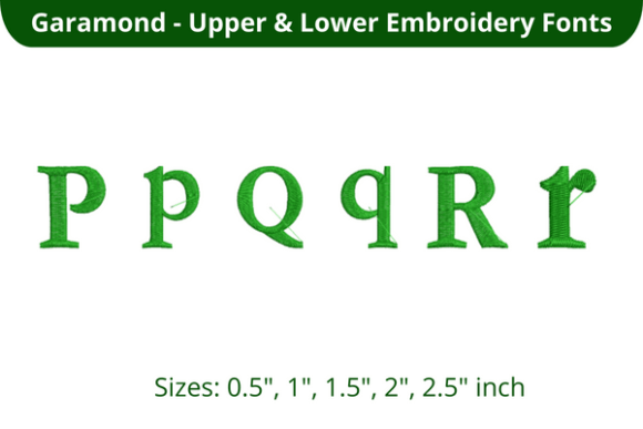 Garamond Font PQR: A Refined Embroidery Font for Boutique Apparel