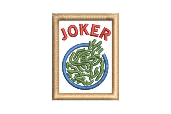 Mahjong Tile Joker Embroidery Design