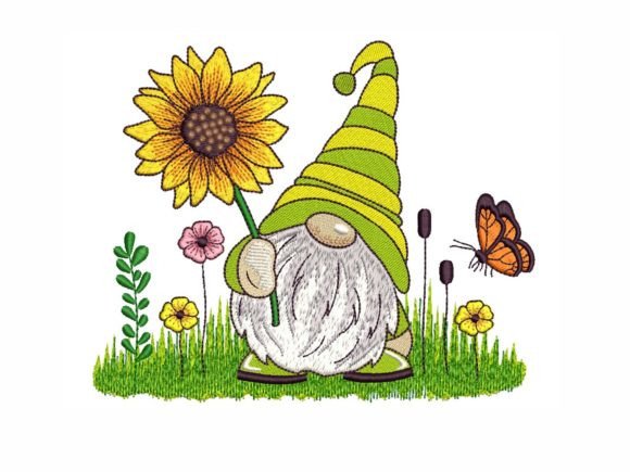 Summer Gnome in Flowers